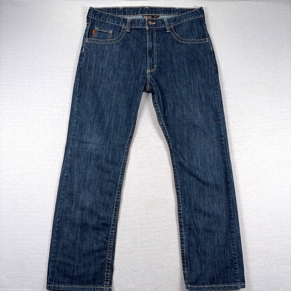 Timberland Pro FR Jeans Mens 36x32 Blue Denim Bootcut Flame-Resistant